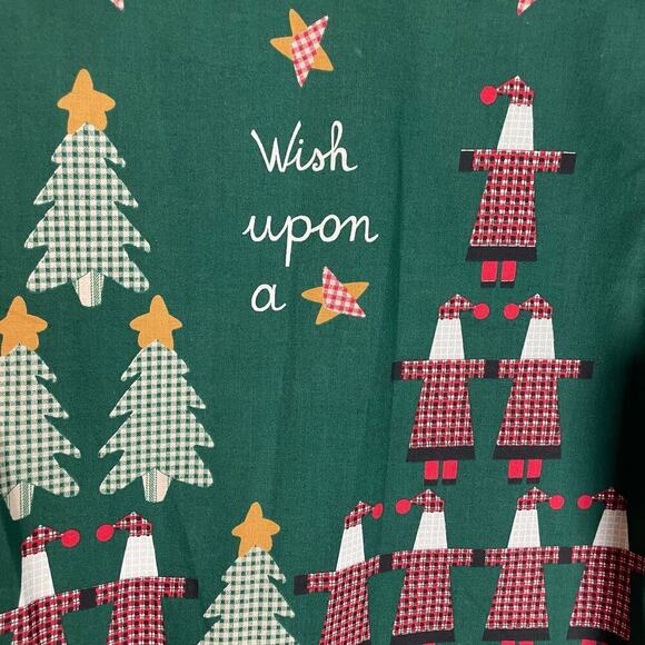 Vintage Handmade Christmas snap front vest Santa Claus Christmas Tree - Picture 5 of 5